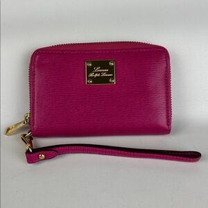 RALPH LAUREN Pink Leather Wallet Wristlet